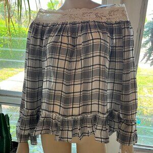 Black and White square print top - LOFT